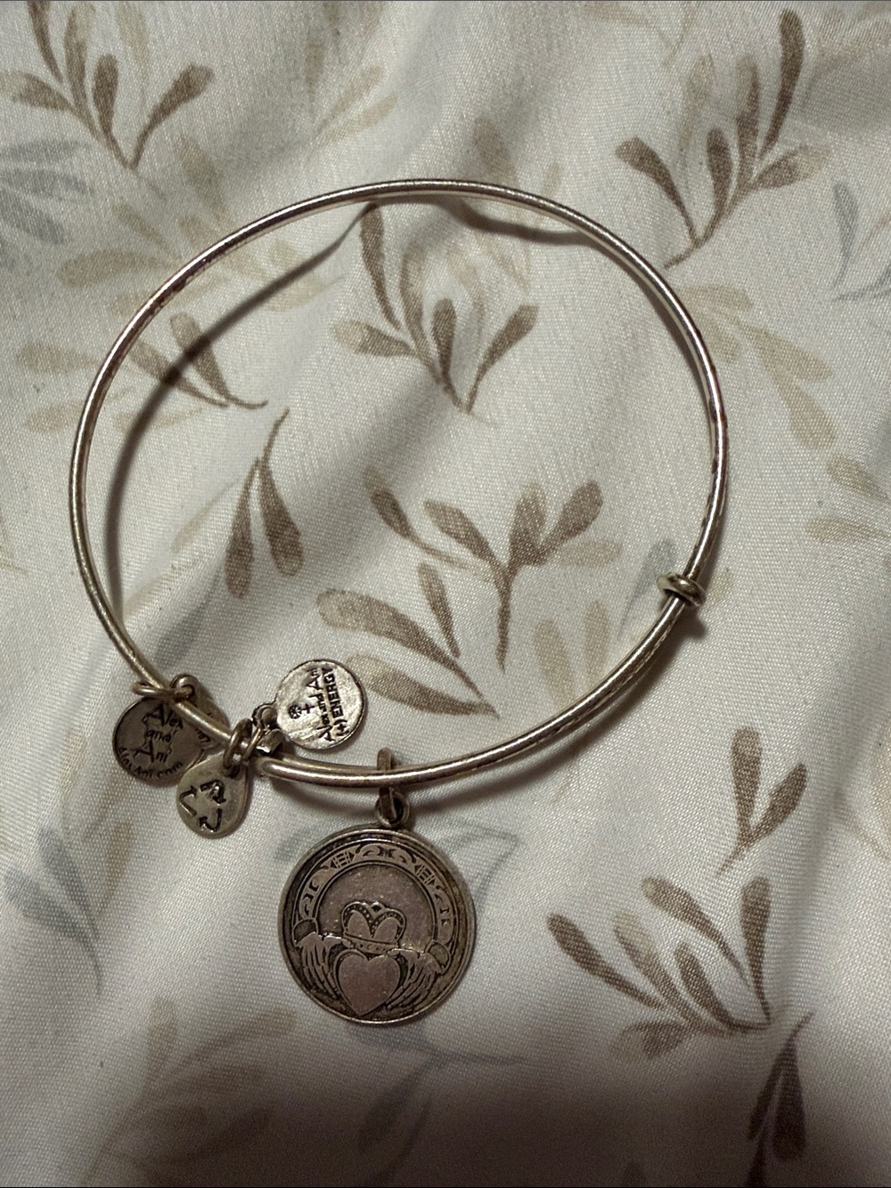 Alex and Ani Silver Claddagh Coin Charm Expandable Bracelet